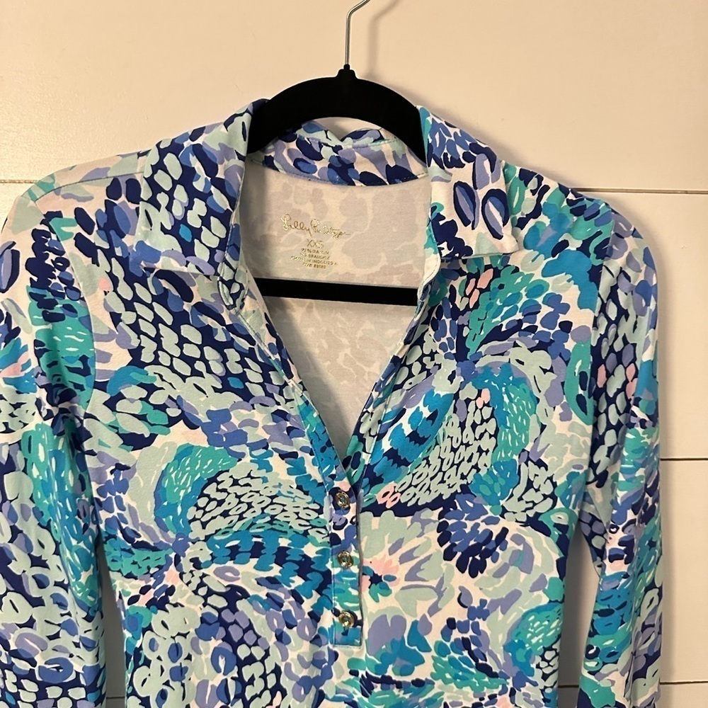 LILLY PULITZER Ansley oasis wave dress woman turquoise 50+ colorful designer XXS - Picture 8 of 13